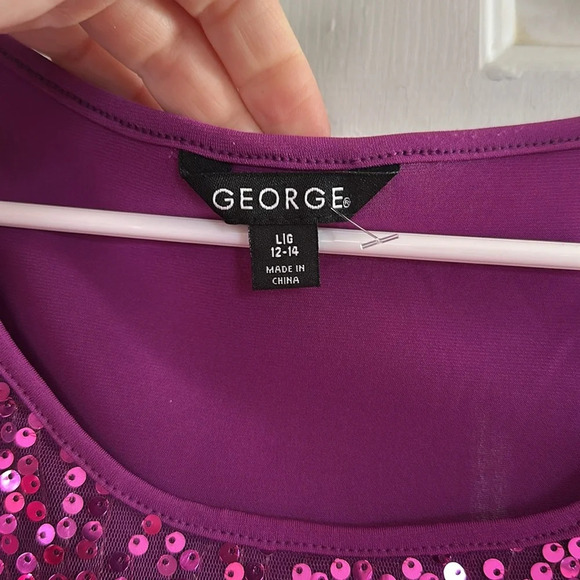George Purple Sparkle Tank Size Large - Picture 3 of 3